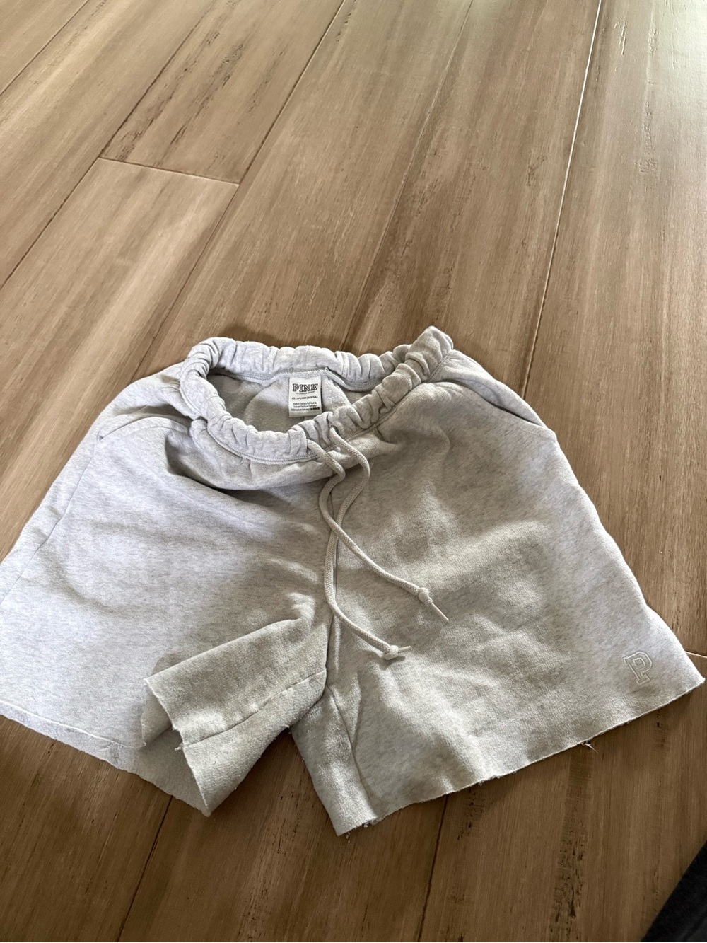 PINK Victoria's Secret Light Gray Drawstring Lounge Shorts